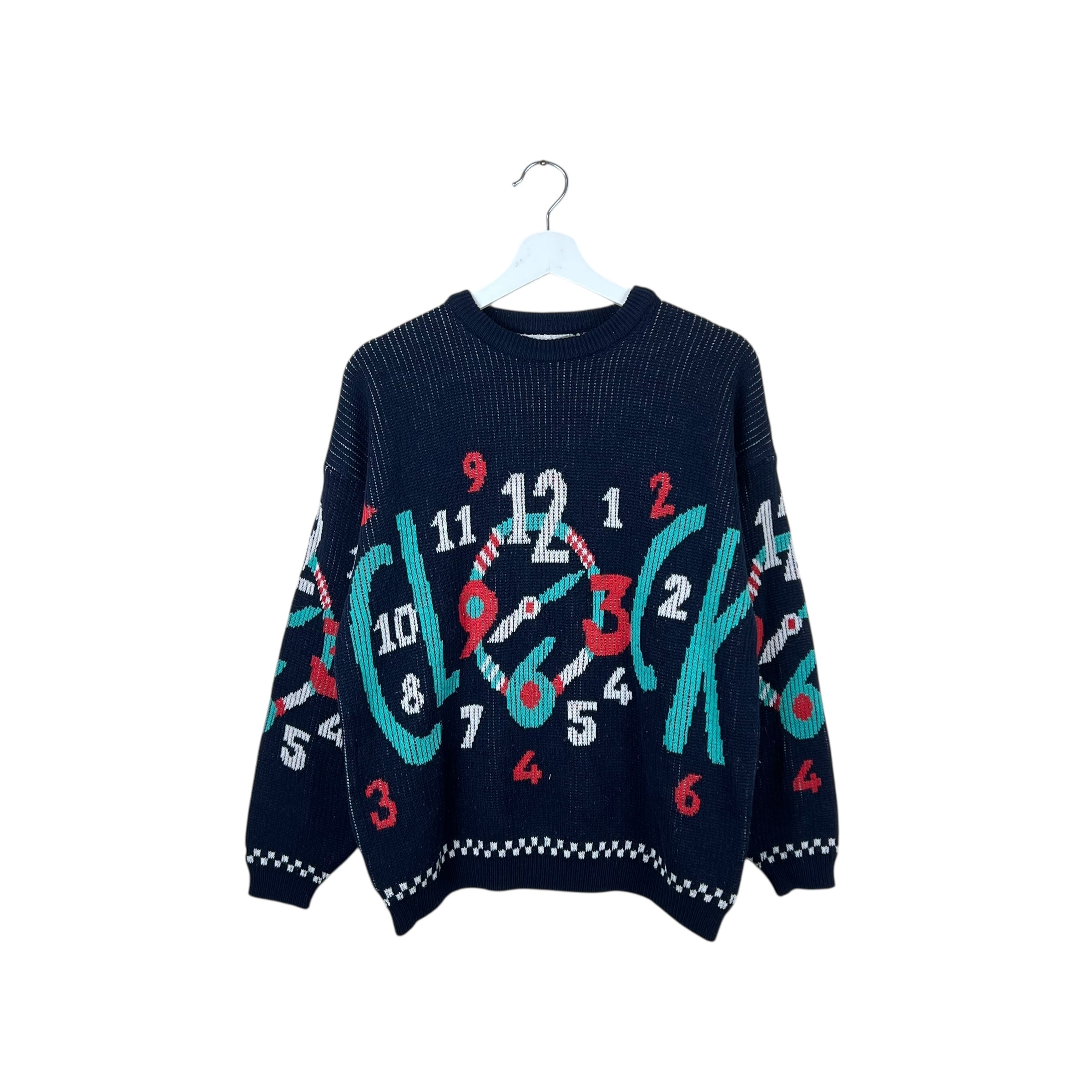 Vintage AOP Clock Pattern Knit Navy