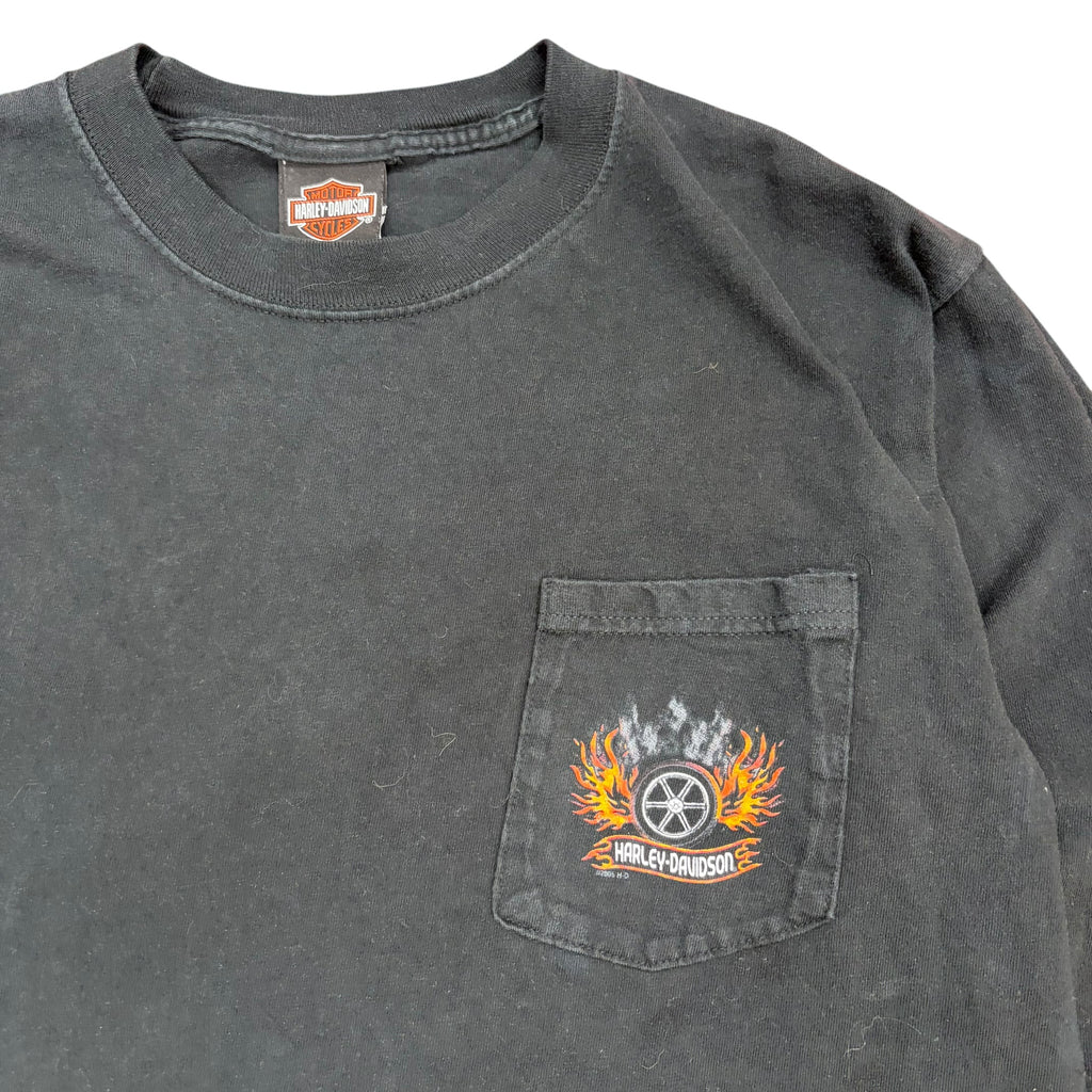 Vintage Harley Davidson Flames Longsleeve Black