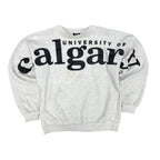 Vintage University Of Calgary Big Spellout Crewneck Heather Grey