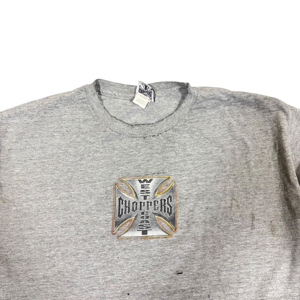 Vintage Y2K West Coast Choppers Long Beach, CA Cross Tee Grey