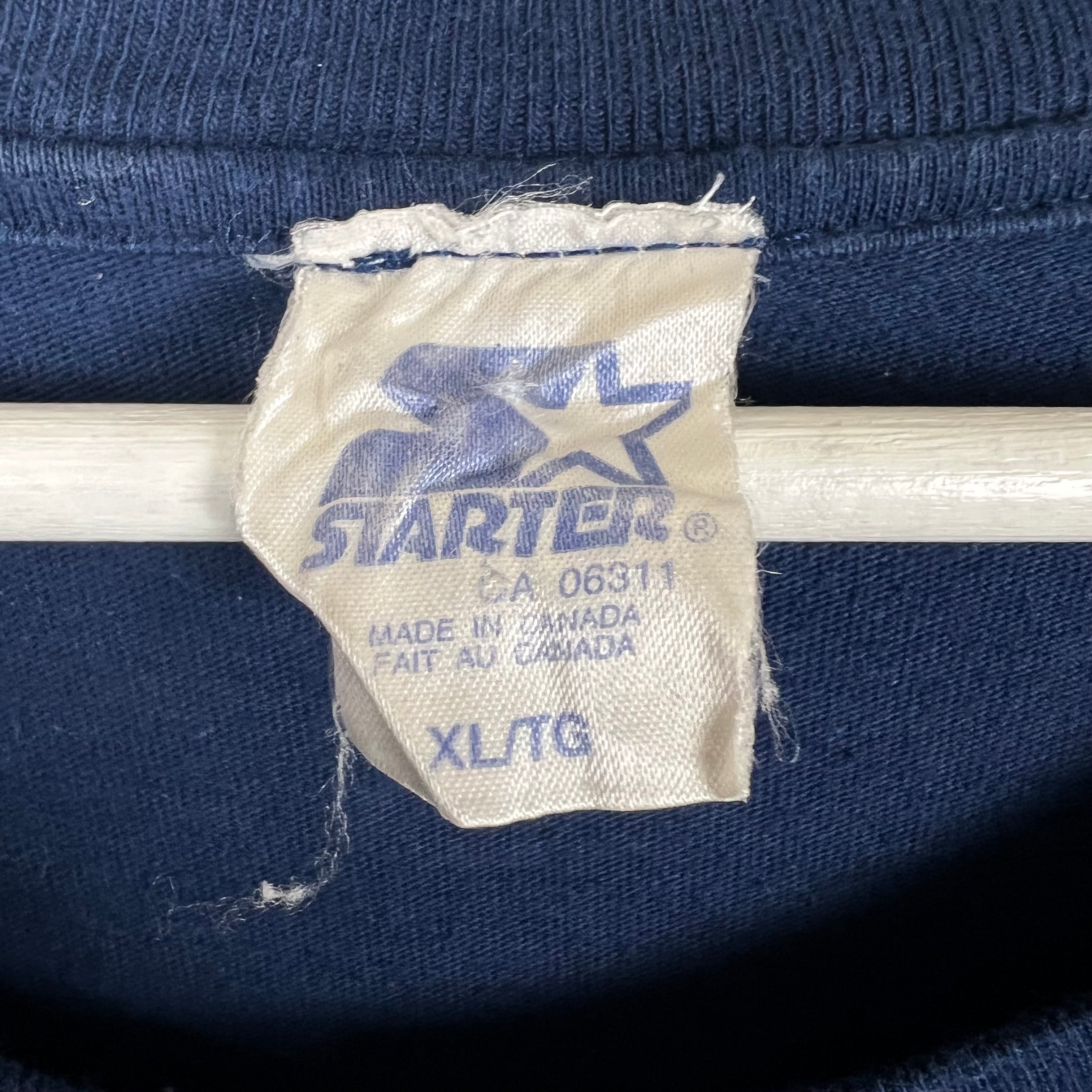 1998 Starter NFL Dallas Cowboys Spellout Logo Tee Navy