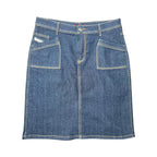 Vintage C-IN-C Women’s Mid Length Denim Skirt Dark Wash
