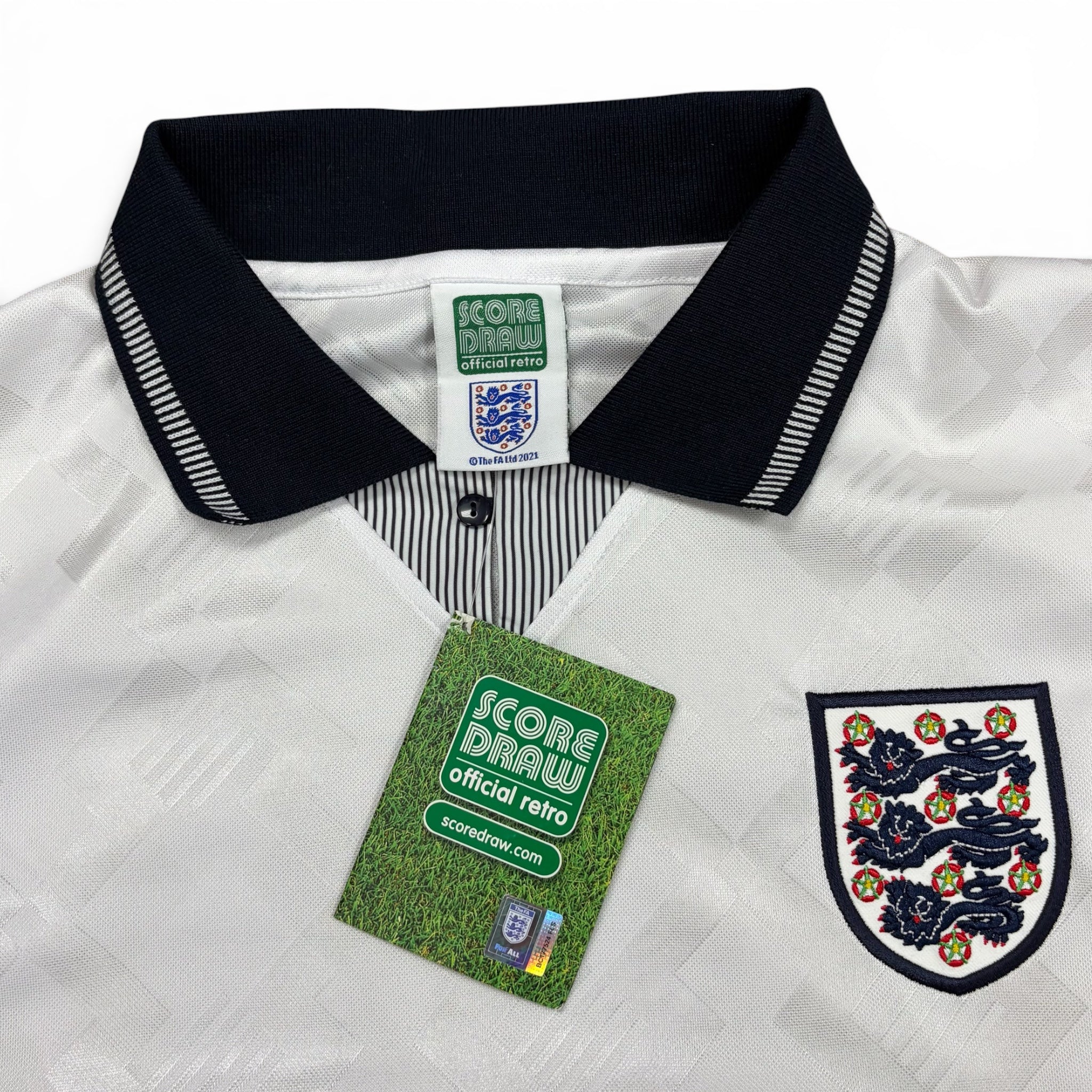Score Draw Vintage 1990 England Blank Home Jersey