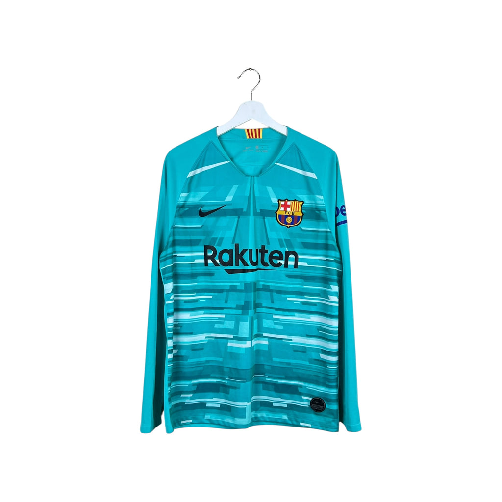 2020 Nike FC Barcelona Blank Goalkeeper Home Longsleeve Jersey