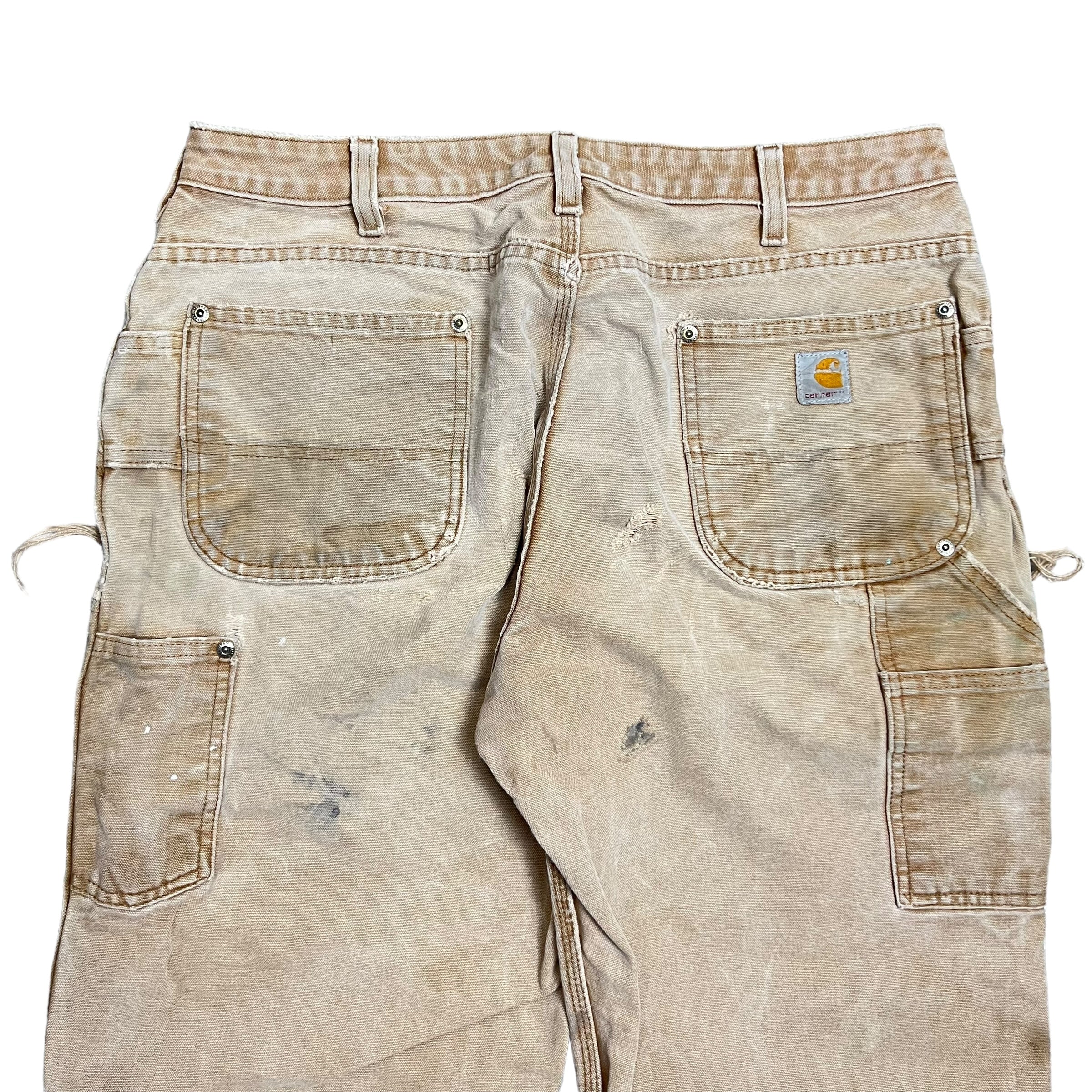 Vintage Carhartt Original Fit Double Knee Carpenter Pants Beige