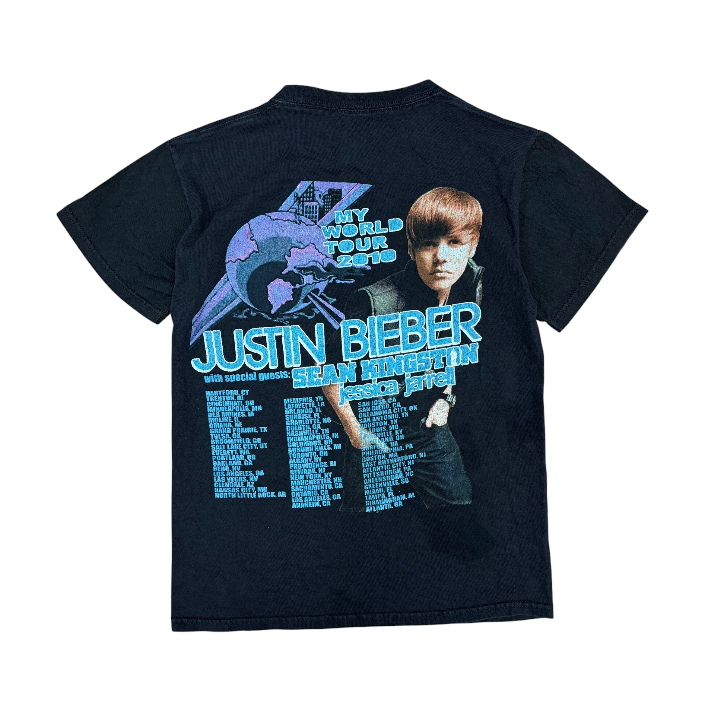 Vintage Justin Bieber “My World” Tour Tee Black