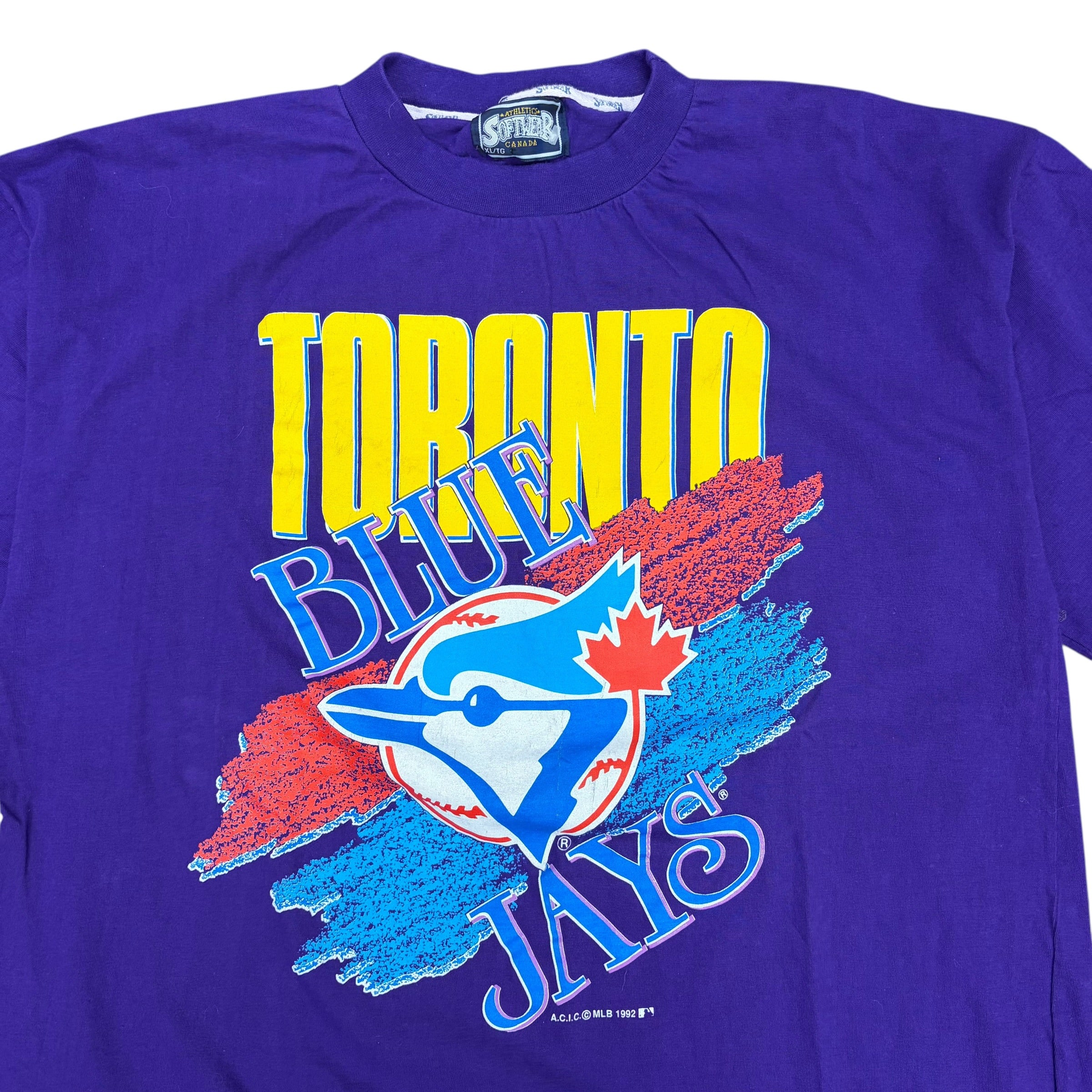 1992 Athletic Softwear MLB Toronto Blue Jays Logo Tee Purple