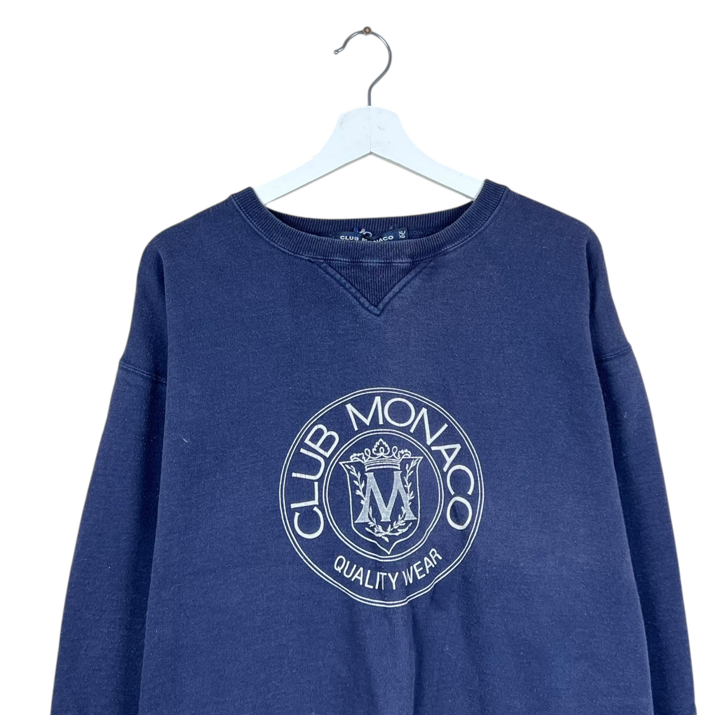Vintage Club Monaco Crest Logo Crewneck Navy