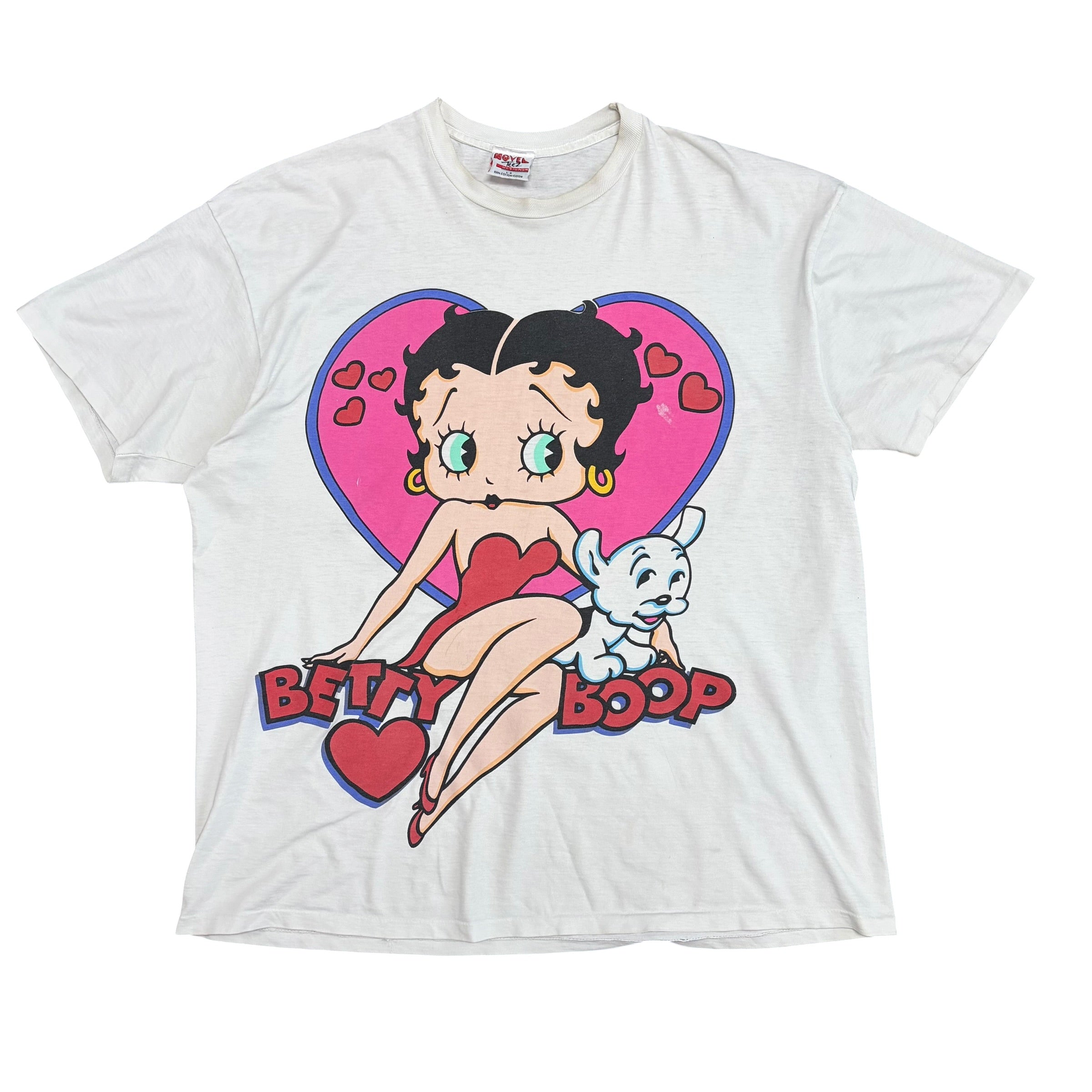 Vintage Novel Teez Betty Boop Heart Tee White