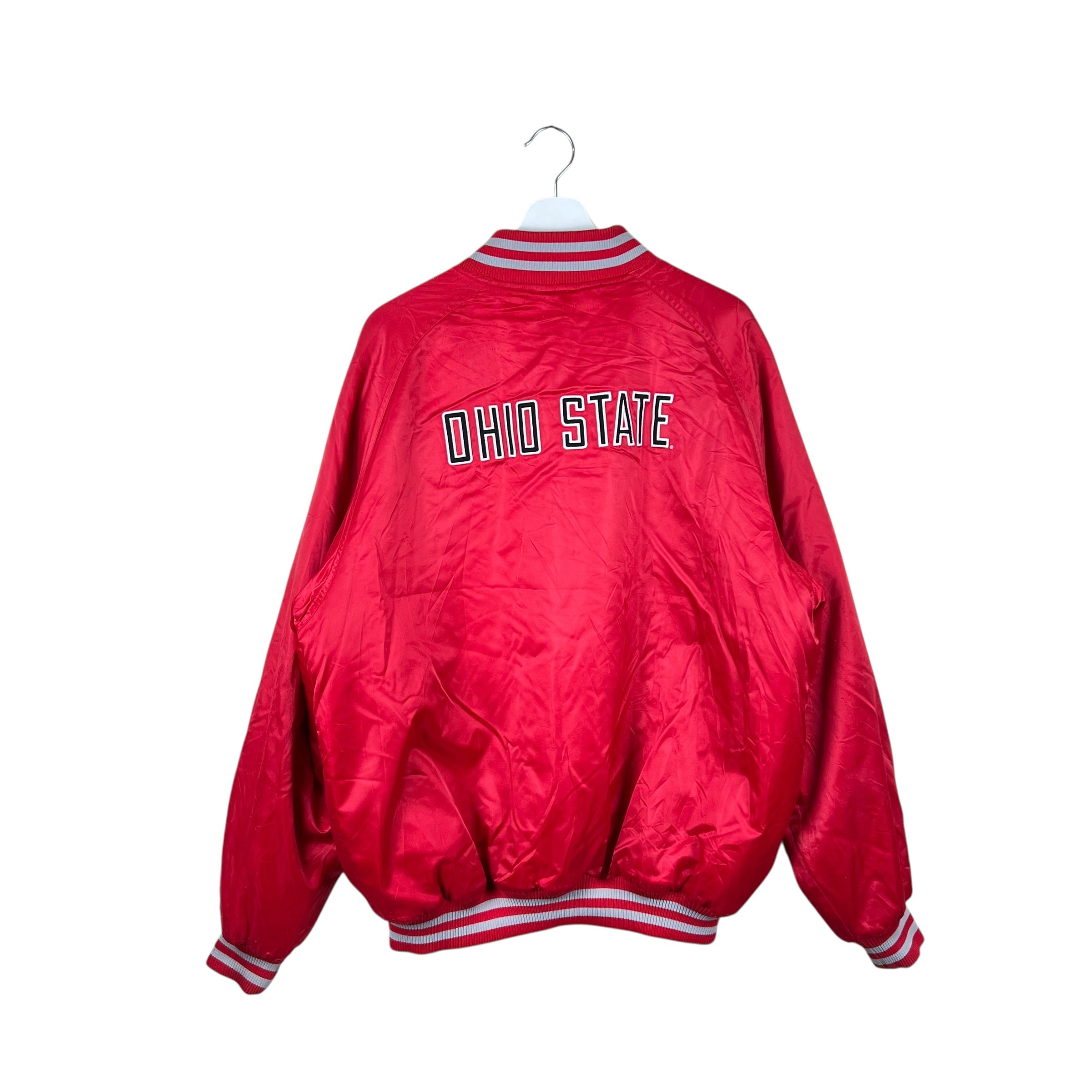 Vintage 90’s Nike Ohio State Varsity Satin Bomber Jacket Red