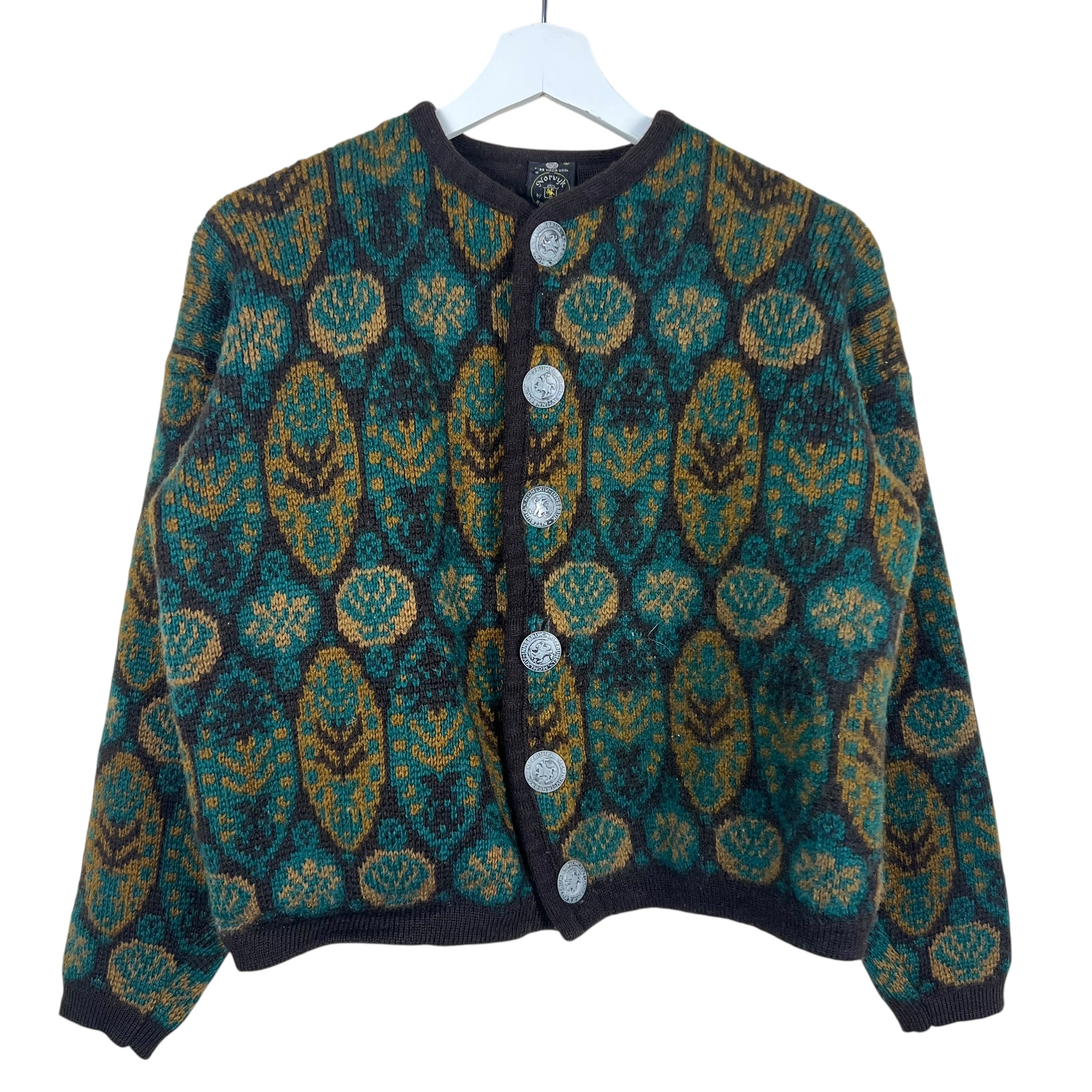 Vintage Norvyk By Renadale Women’s Wool Pattern Cardigan