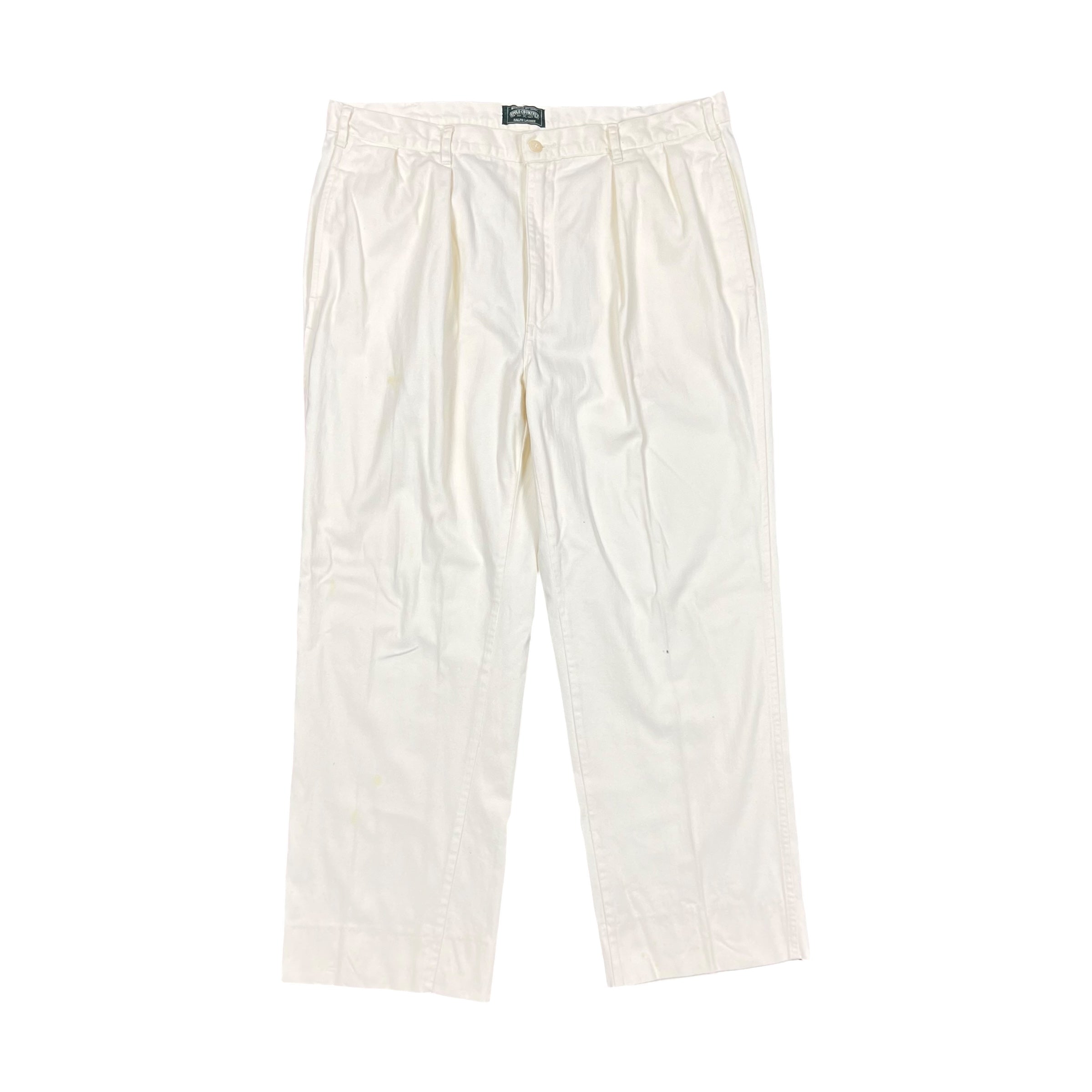Vintage Polo Country Straight Fit Trousers Cream White