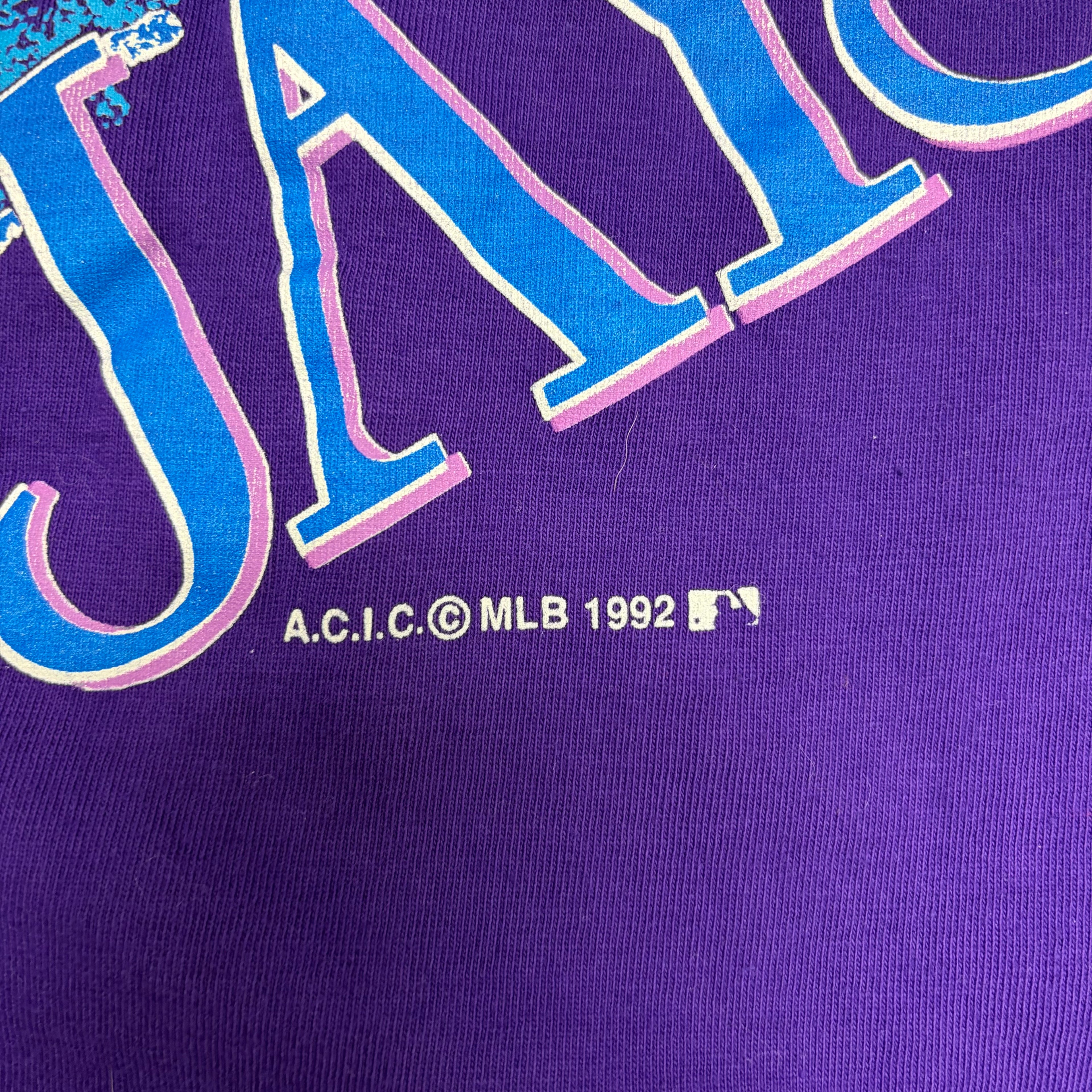 1992 Athletic Softwear MLB Toronto Blue Jays Logo Tee Purple