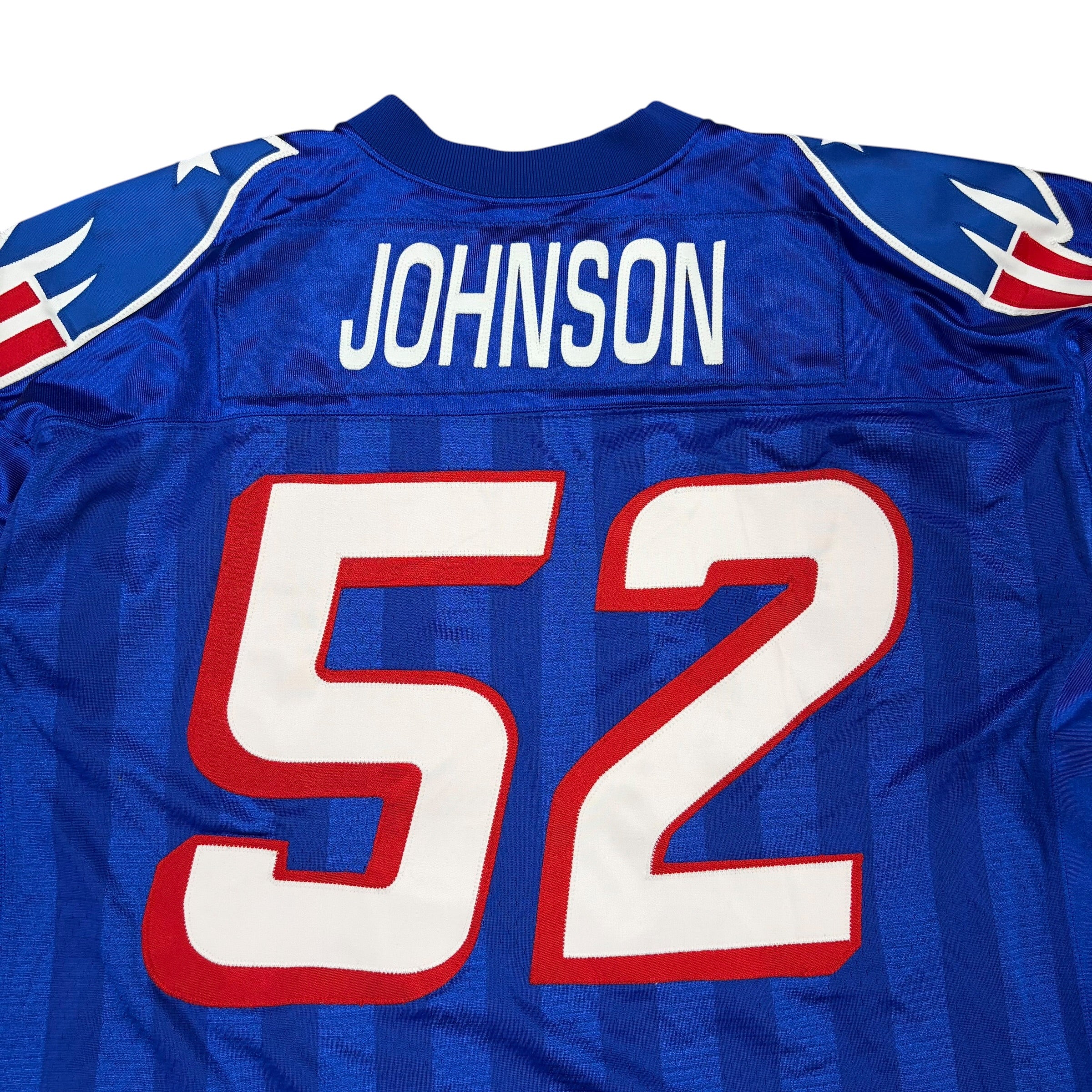 Vintage 90s New England Patriots Ted Johnson Authentic Stitched Jersey Blue