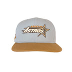 Vintage New Era MLB Houston Astros Spellout Fitted Hat Grey