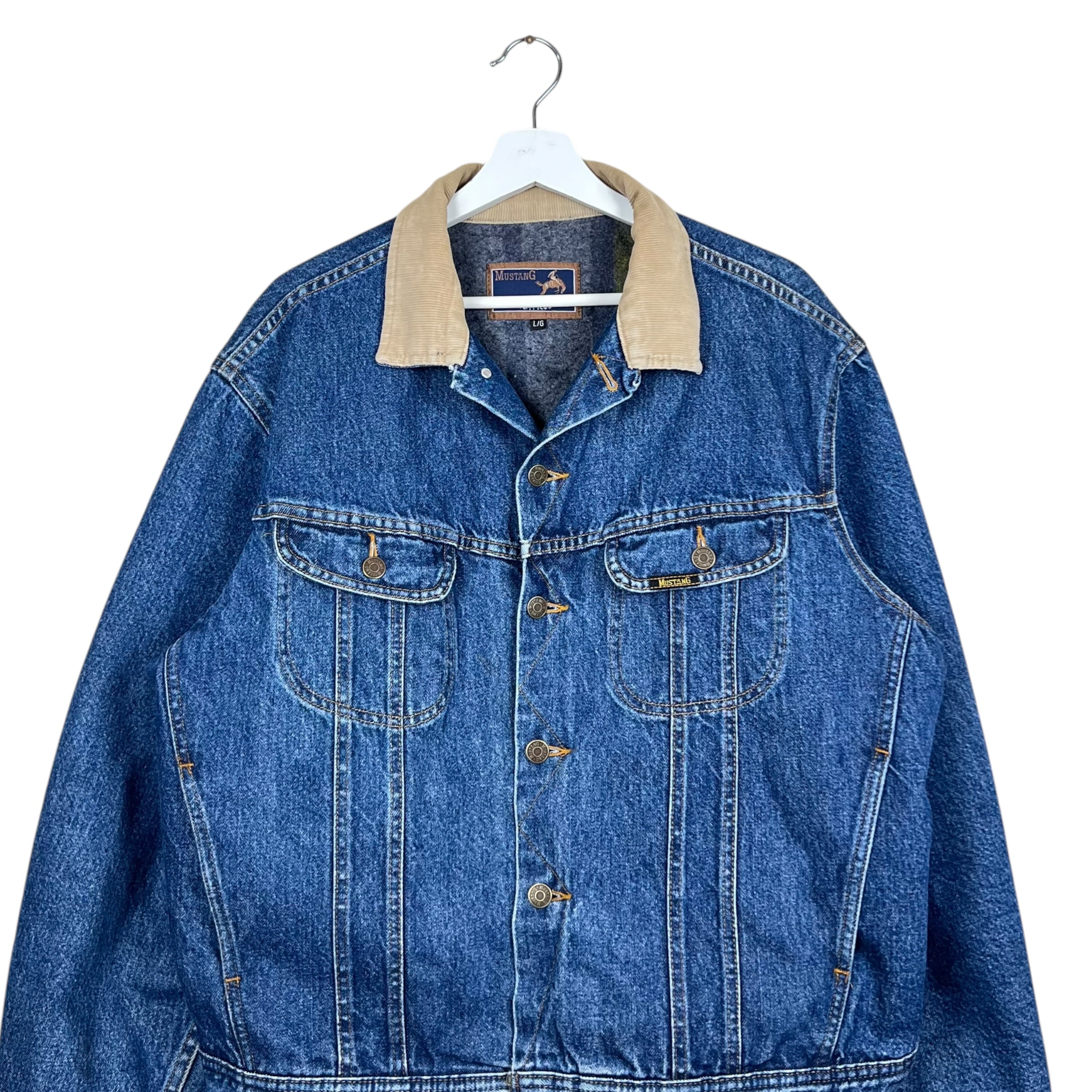Vintage Mustang Roughrider Blanket Lined Denim Jacket Dark Wash