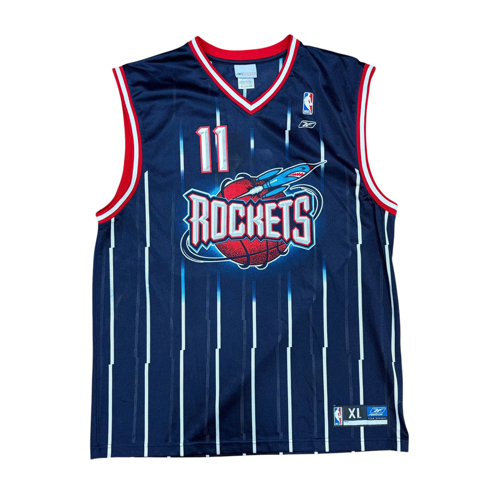 Vintage Reebok NBA Houston Rockets Yao Ming Throwback Pinstripe Jersey