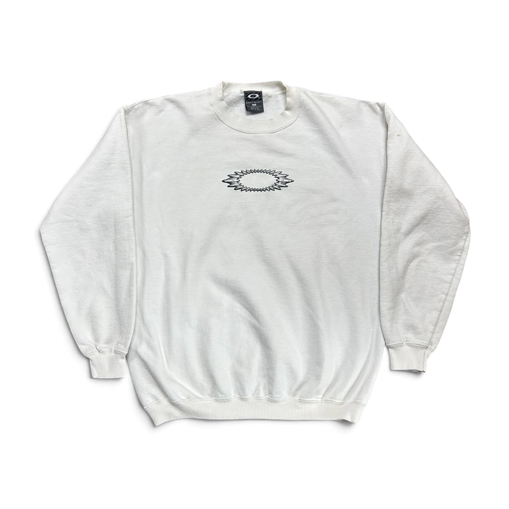 Vintage Oakley Software Metal Logo Crewneck White