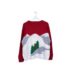 Vintage Raquel’s Collection Skiing Scenery Knit Red