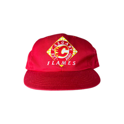 Vintage NHL Calgary Flames Big Logo SnapBack Red