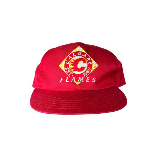 Vintage NHL Calgary Flames Big Logo SnapBack Red