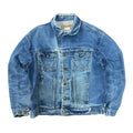 Vintage Wrangler Western Heavy Distressed Jean Jacket Light Wash
