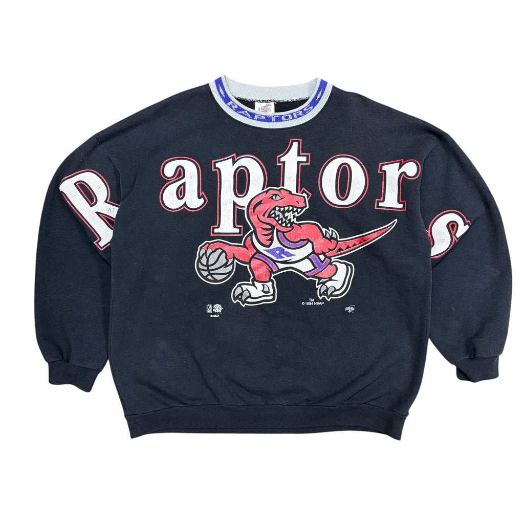 1994 Ravens Athletics NBA Toronto Raptors Big Spellout Logo Crewneck
