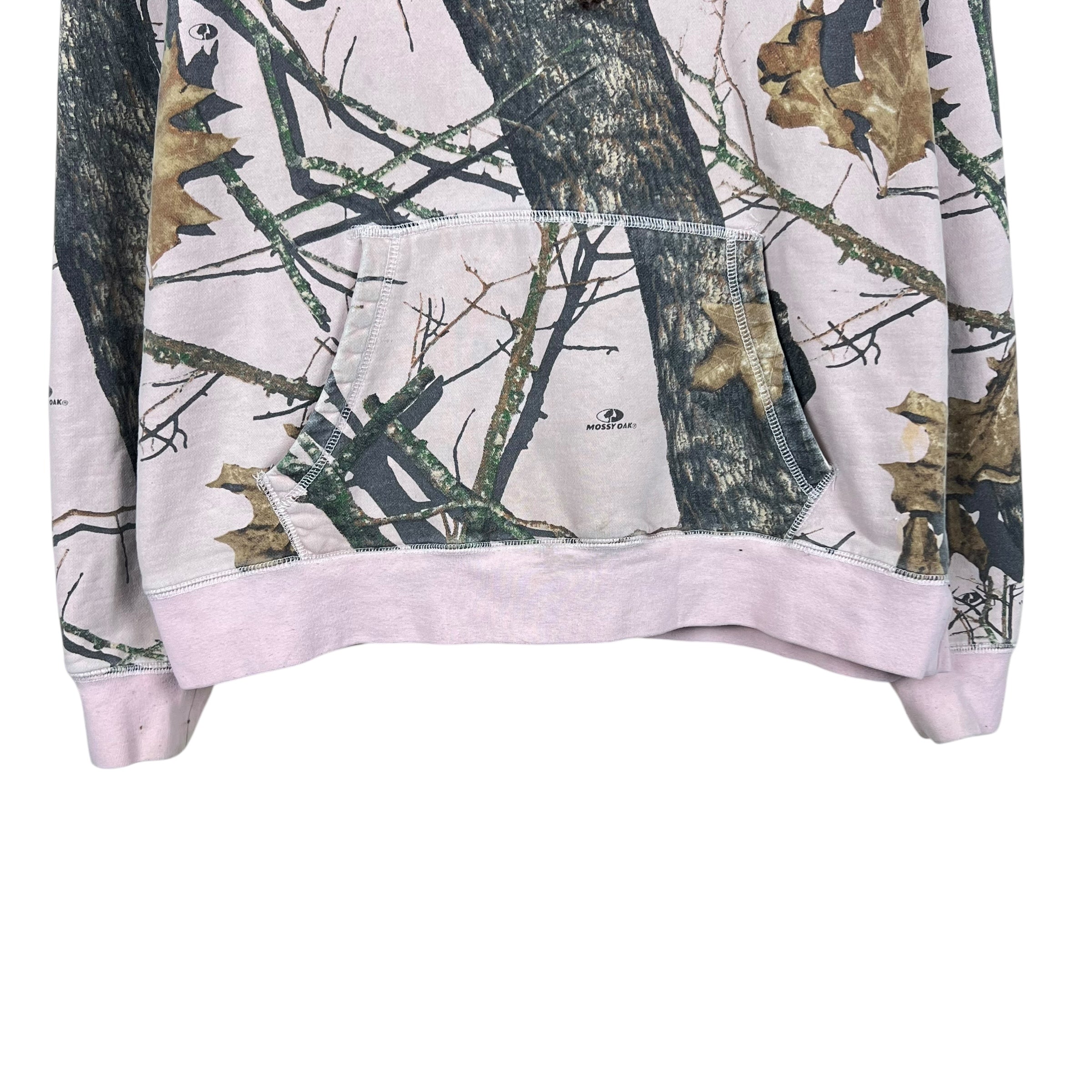 Vintage Mossy Oak Women’s Logo RealTree Hoodie Pink Camo