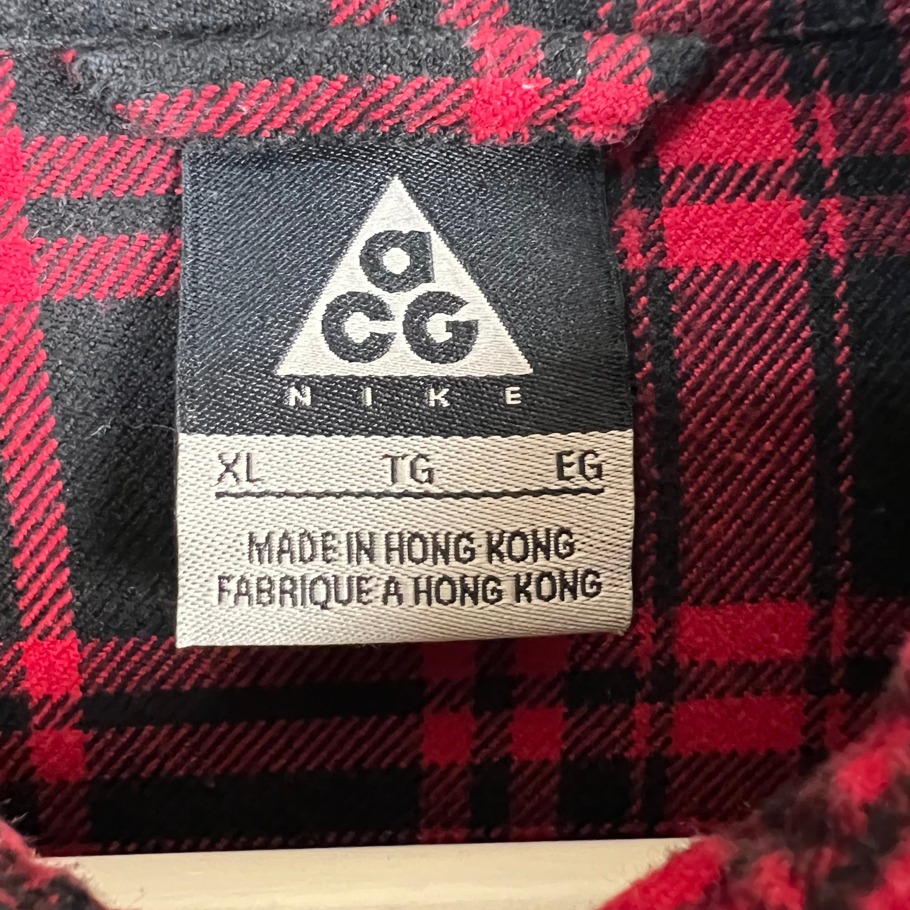 Vintage Nike ACG Long Sleeve Button Up Plaid Red/Black