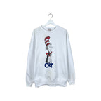Vintage Dr. Seuss Cat Graphic Crewneck White