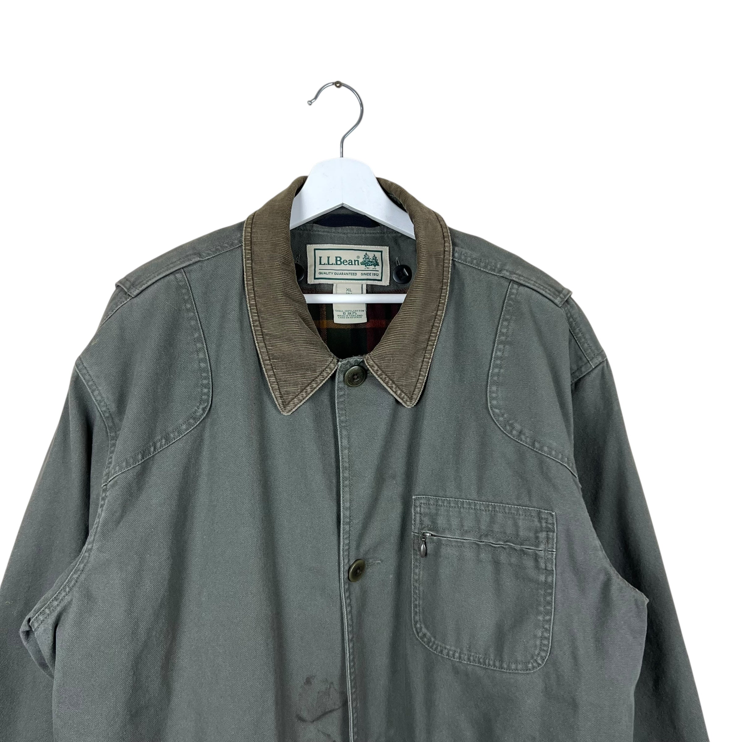 Vintage L.L. Bean Farmers Blanket Lined Chore Jacket Faded Olive