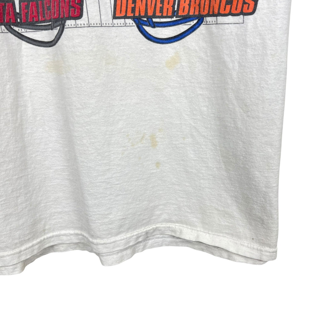 1999 Super Bowl XXXIII Denver Broncos vs Atlanta Falcons Promo Tee White