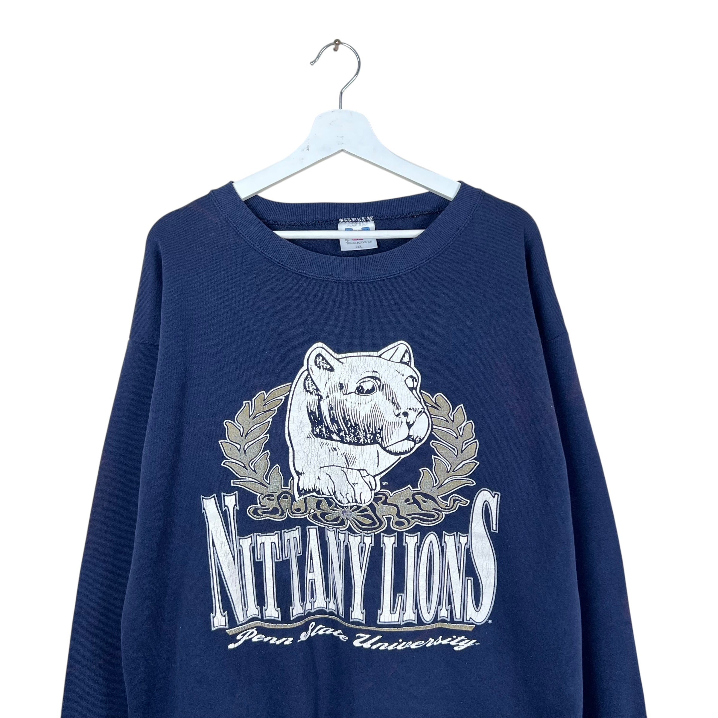 Vintage TNT Penn State University Big Logo Crewneck Navy