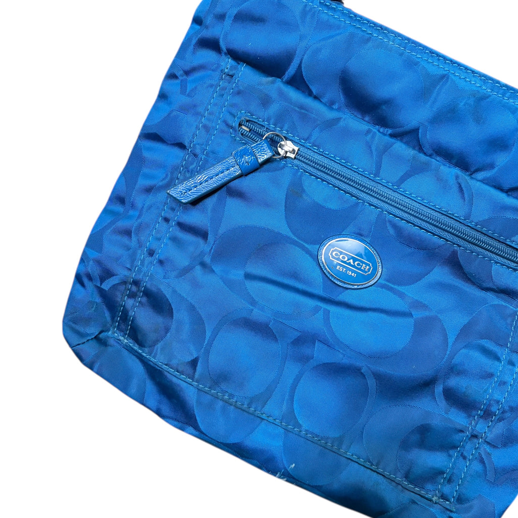 Coach Signature Nylon File Bag Blue