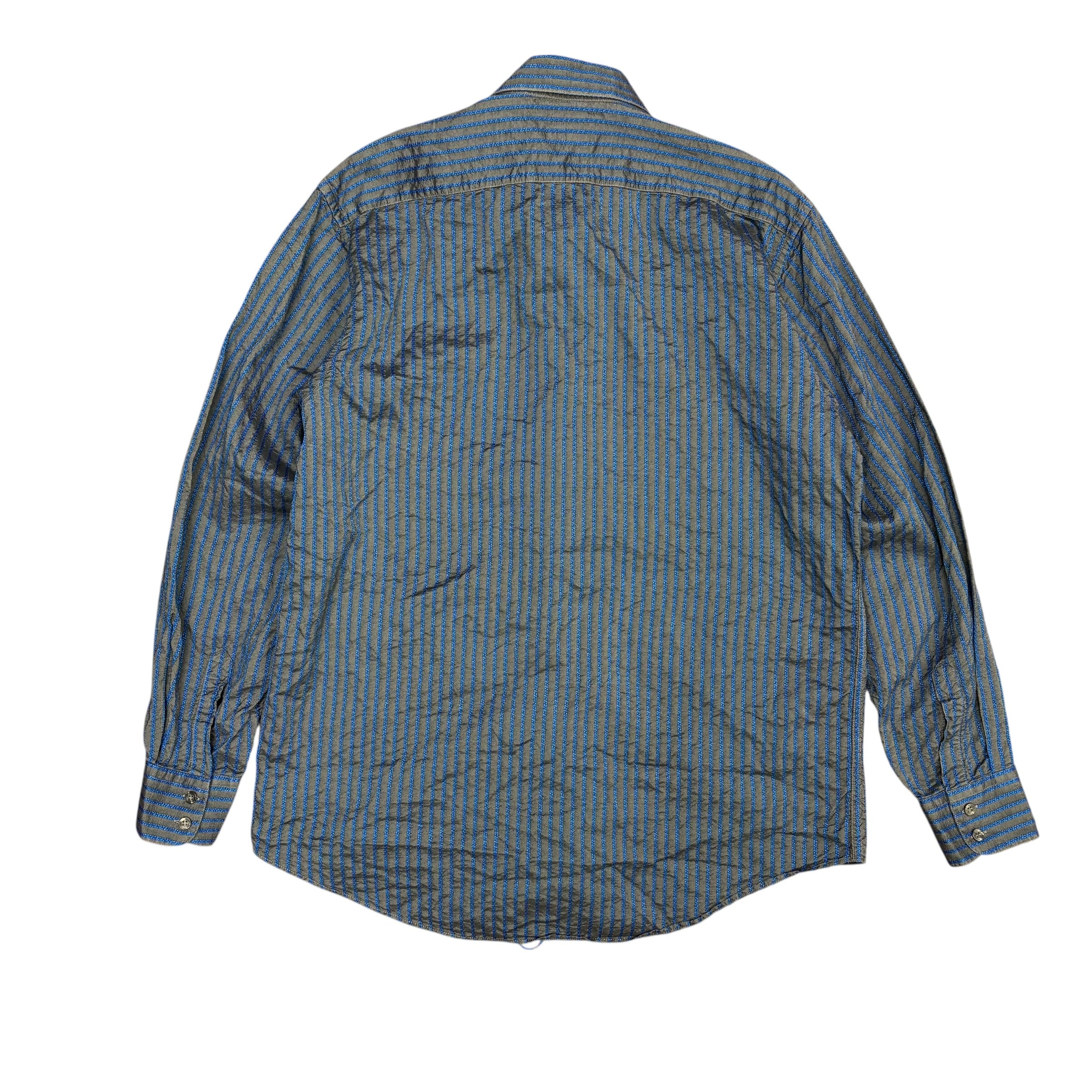 Versace Classic V2 Dress Shirt Blue/Grey Stripes