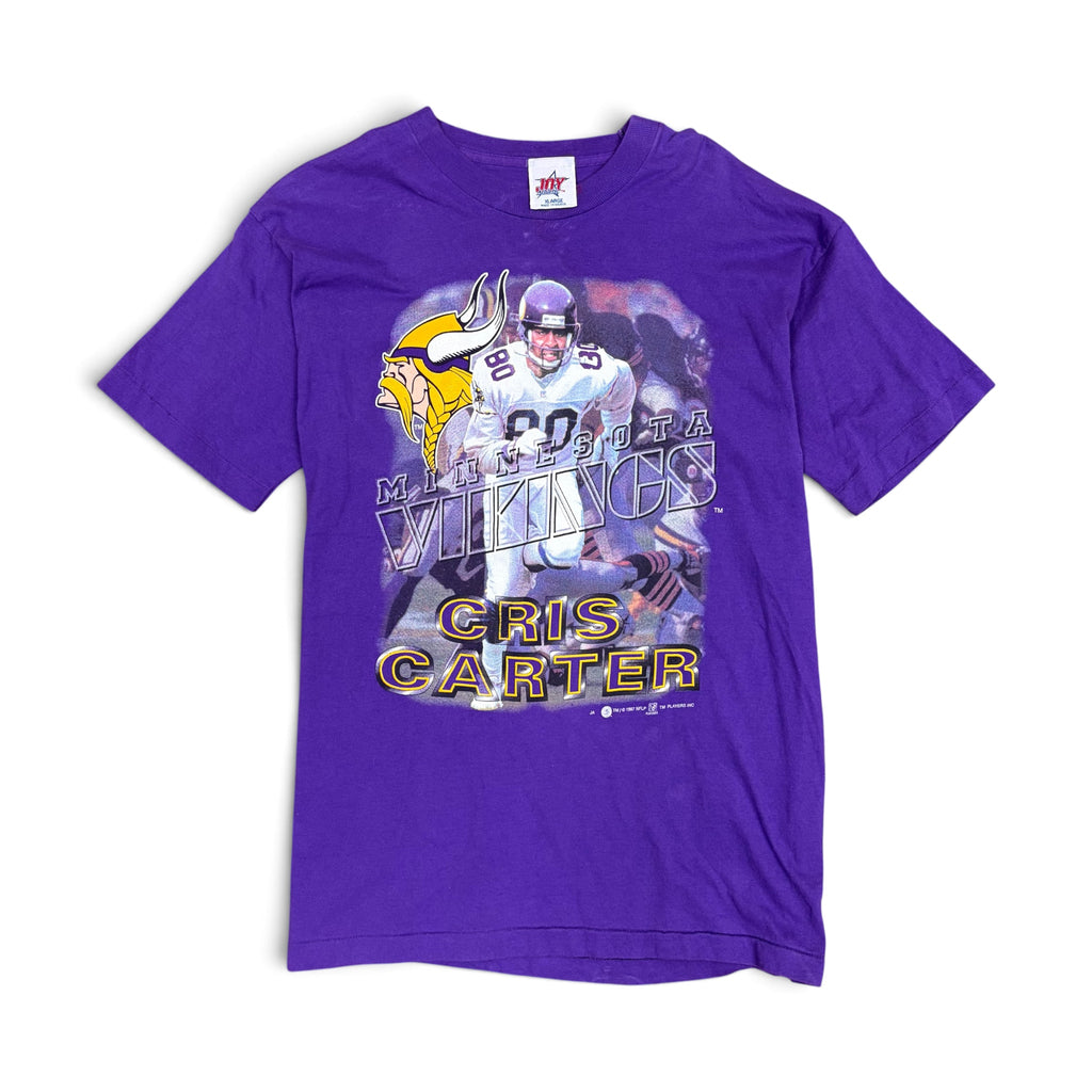 1997 Joy Athletics NFL Minnesota Vikings Cris Carter Player Tee Purple