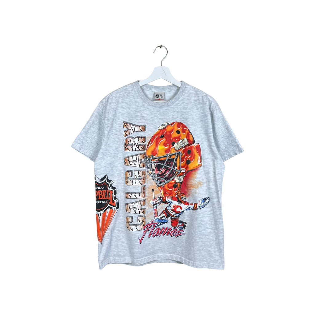 OVO x NHL Calgary Flames 90’s Graphic Tee Ash Heather Grey