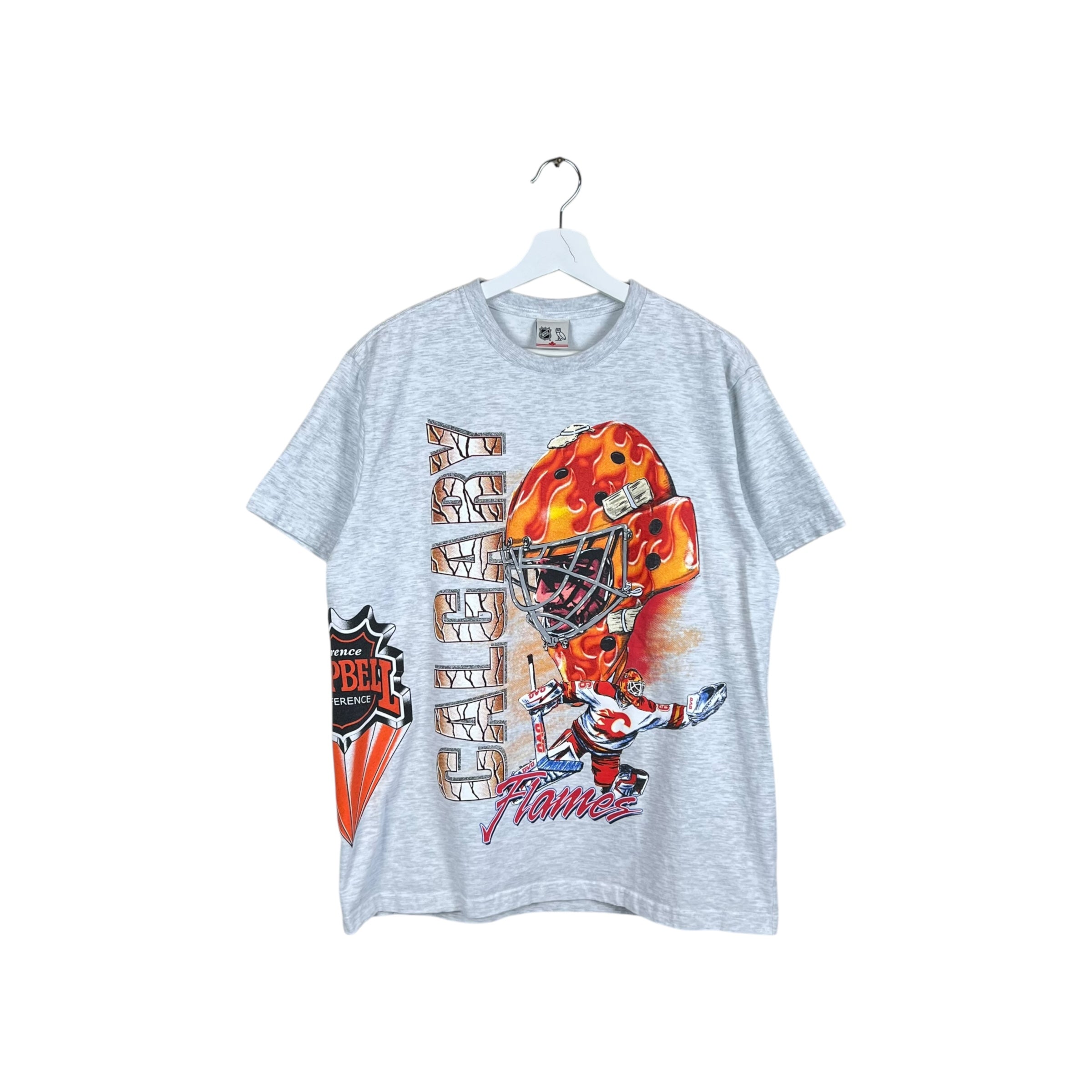 OVO x NHL Calgary Flames 90’s Graphic Tee Ash Heather Grey