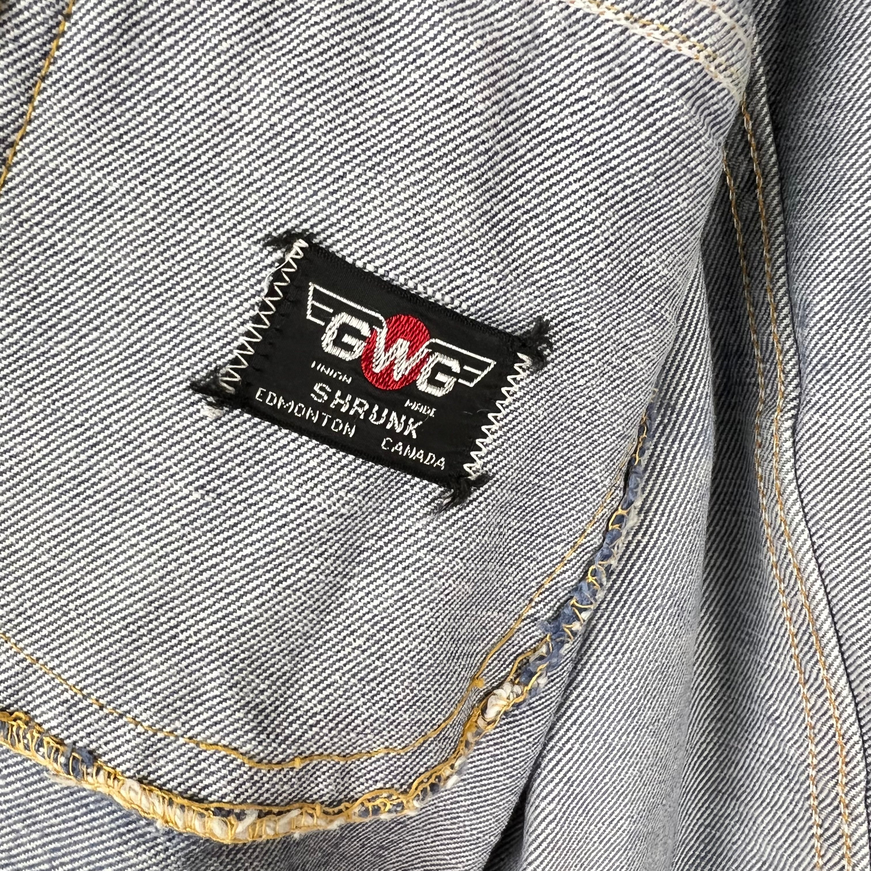Vintage 60’s GWG Cowboy Jean Jacket Sun Faded Blue