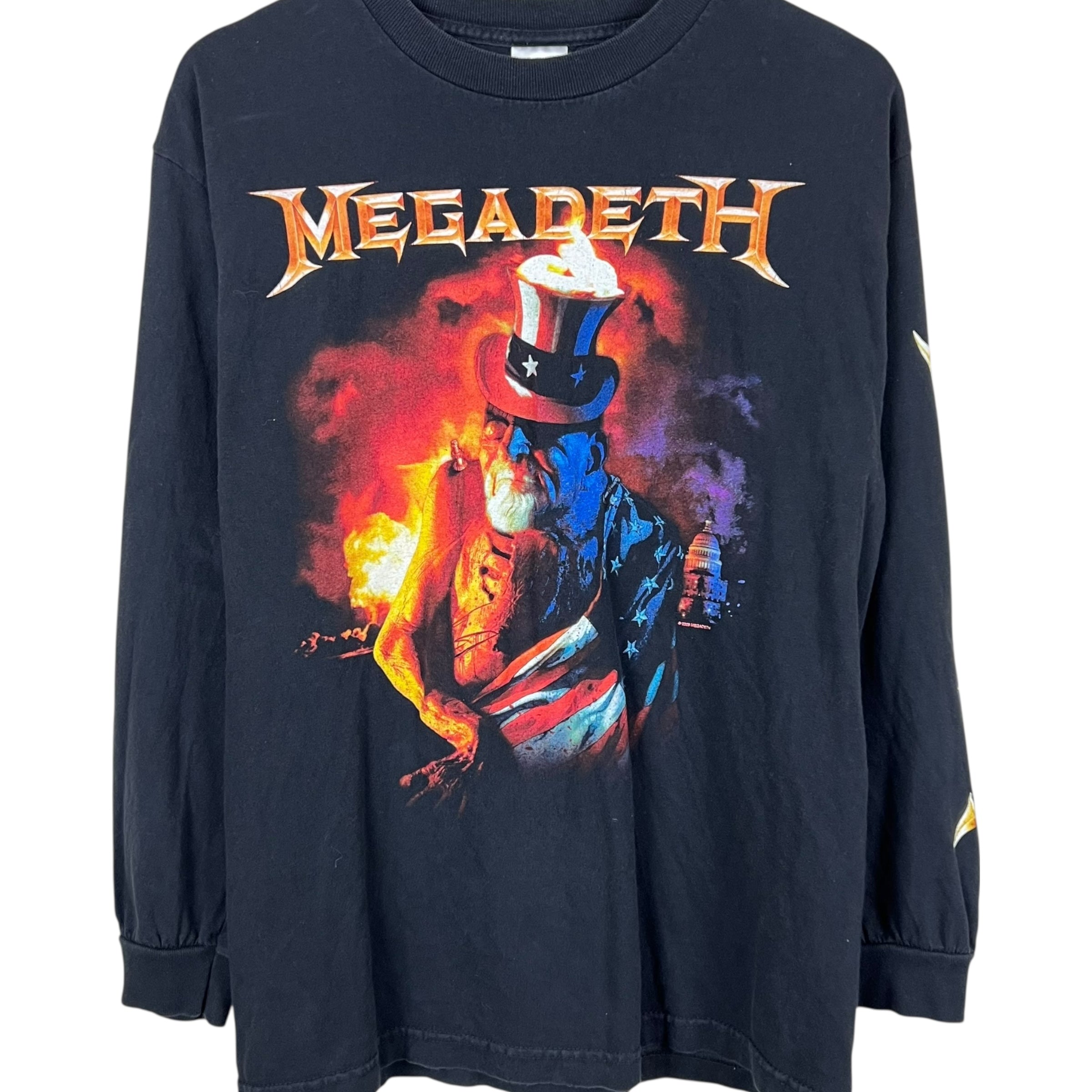 2005 Megadeth Uncle Sam Burning Flag Longsleeve Black