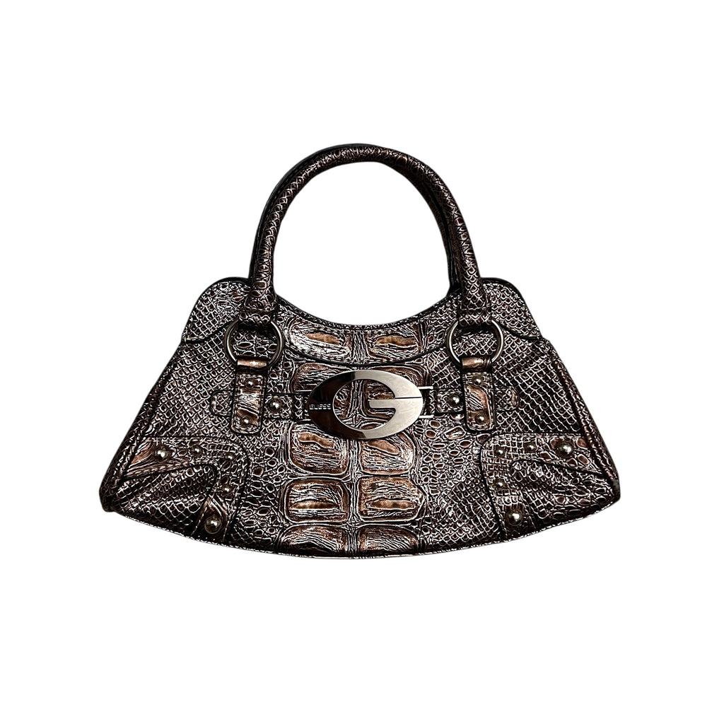 Guess Reptile Skin Small Bag Brown