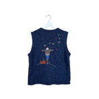 Vintage C.J. Banks Hand Embroidered Farm Scenery Knit Vest