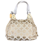 Coach Madison Sateen Hobo Signature Tote Bag Biege