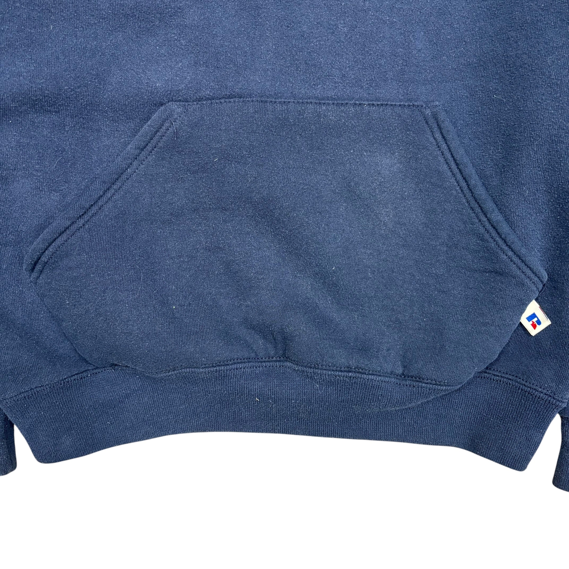 Vintage Y2K Russell Athletic Blank Pullover Hoodie Navy