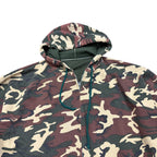 Vintage Military Thermal Lined Hoodie Woodland Camo