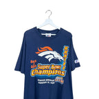 1999 Logo Athletic NFL Denver Broncos “Back 2 Back Super Bowl Champions” Tee Navy
