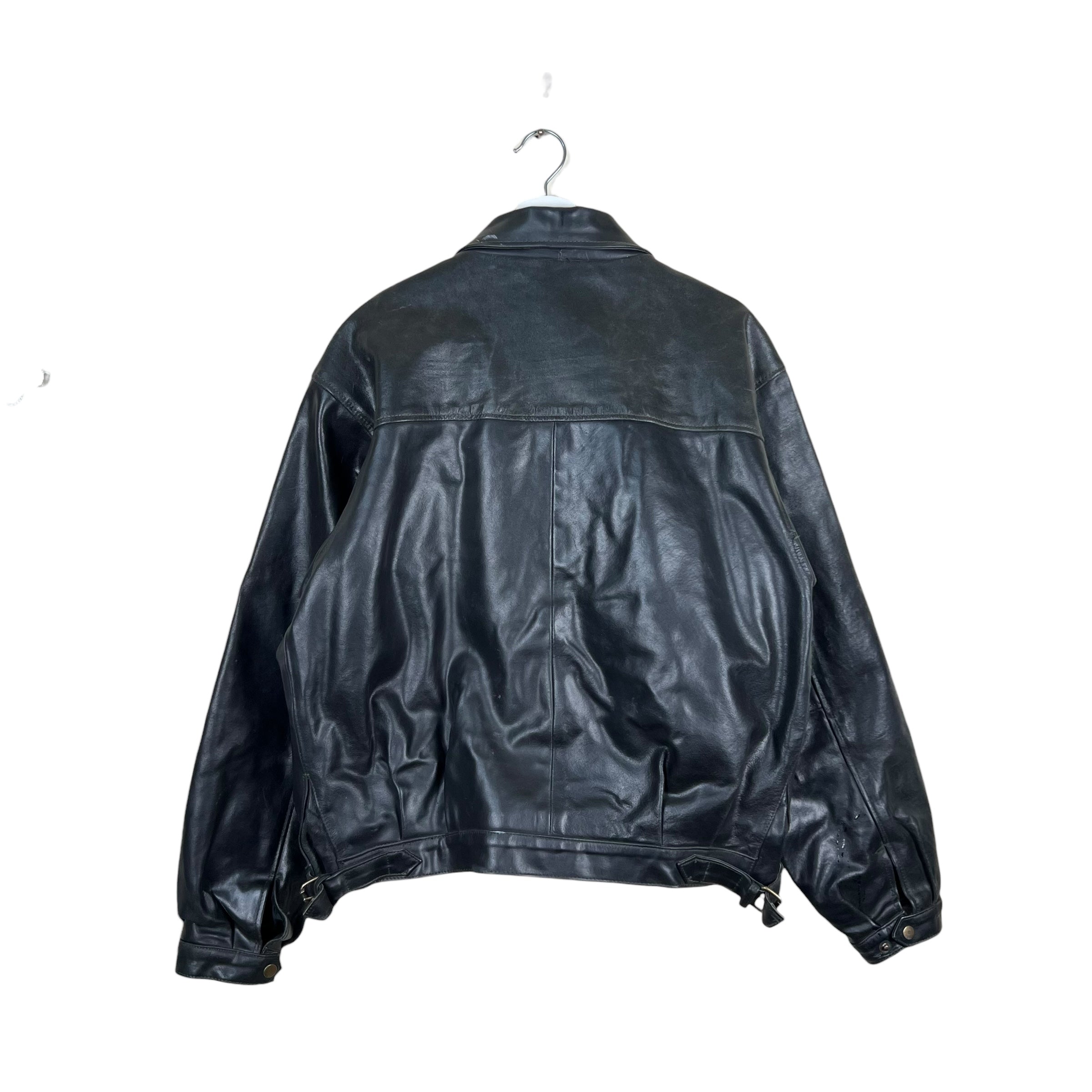 Vintage Hide Tech Leather Jacket Black