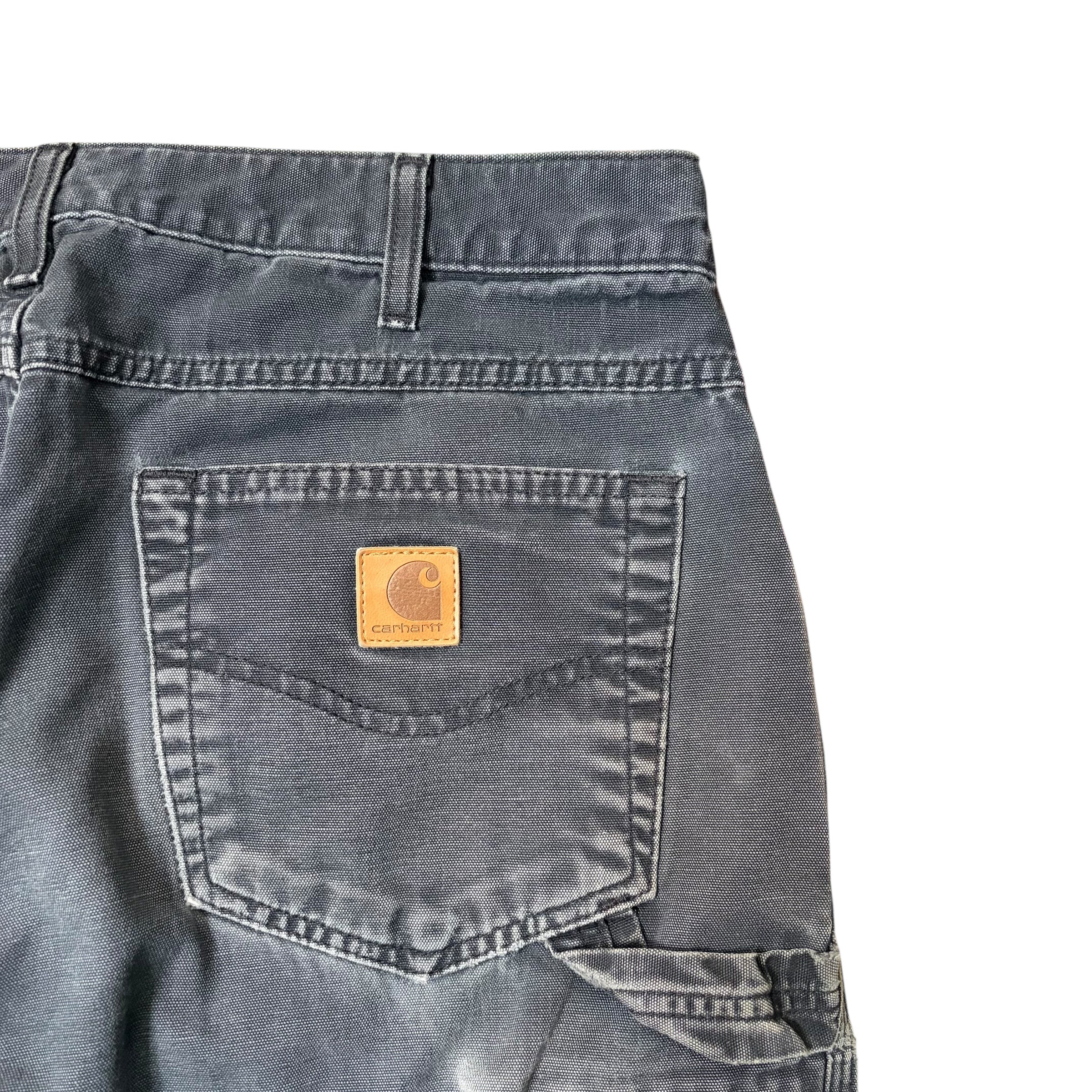 Vintage Carhartt Loose Fit Carpenter Pants Faded Black
