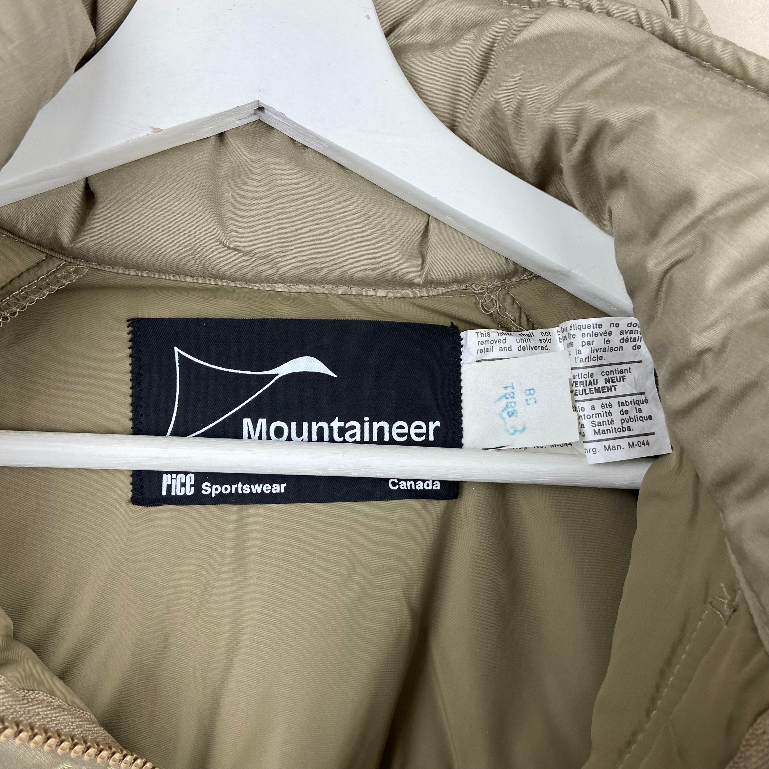 Vintage 80s Rice Sportswear Mountaineer Puffer Jacket Tan