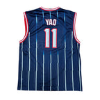 Vintage Reebok NBA Houston Rockets Yao Ming Throwback Pinstripe Jersey
